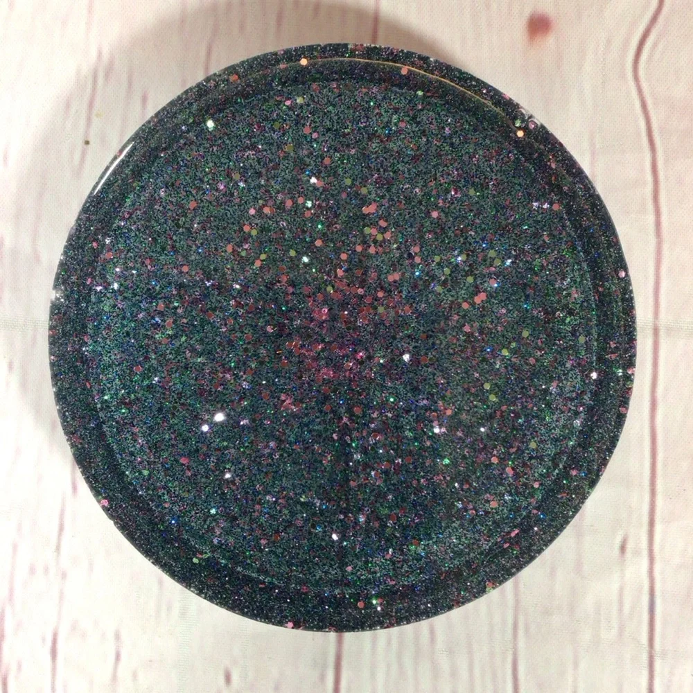 Hand Crafted Purple and Blue Glitter Coasters - Set of 3